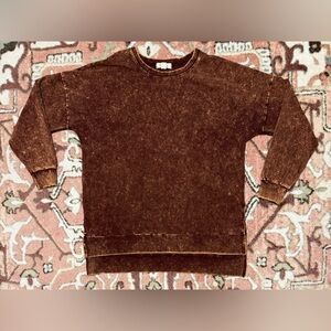 Zenana Acid Wash Outfitters Sweatershirt